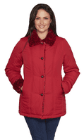 Womens Luxury Soft Touch Padded Animal Print  Red Jacket db4002